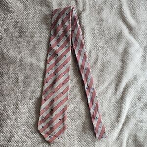 Mario Valentino Striped Pink and Gray Men's Tie